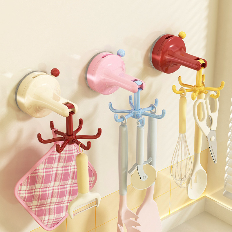 Commercial Kitchen Rack - Suction Cup Rotating Kitchen Hook No