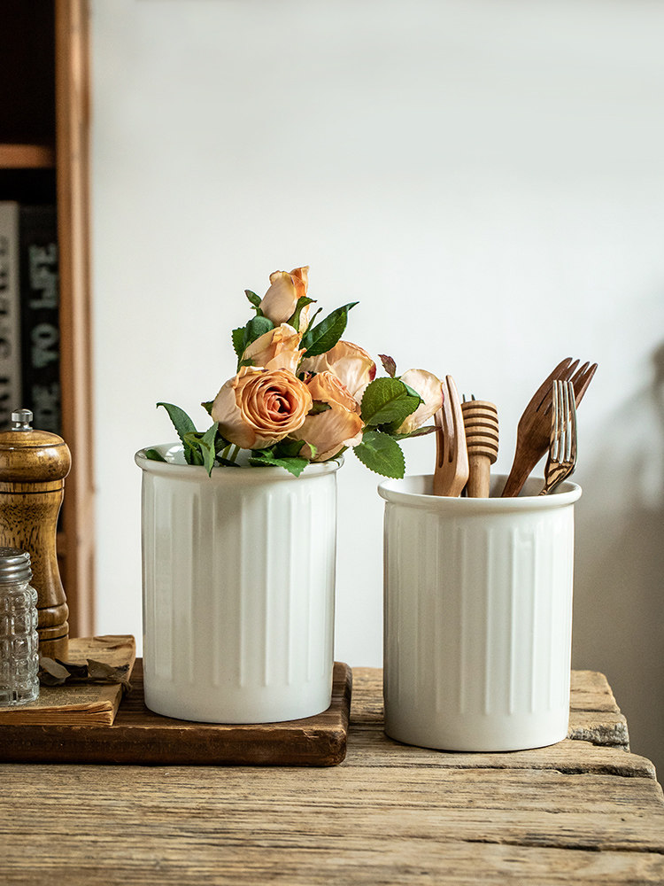 Minimalist Embossed White Cera - Commercial Kitchen Knife Holder recension och pris
