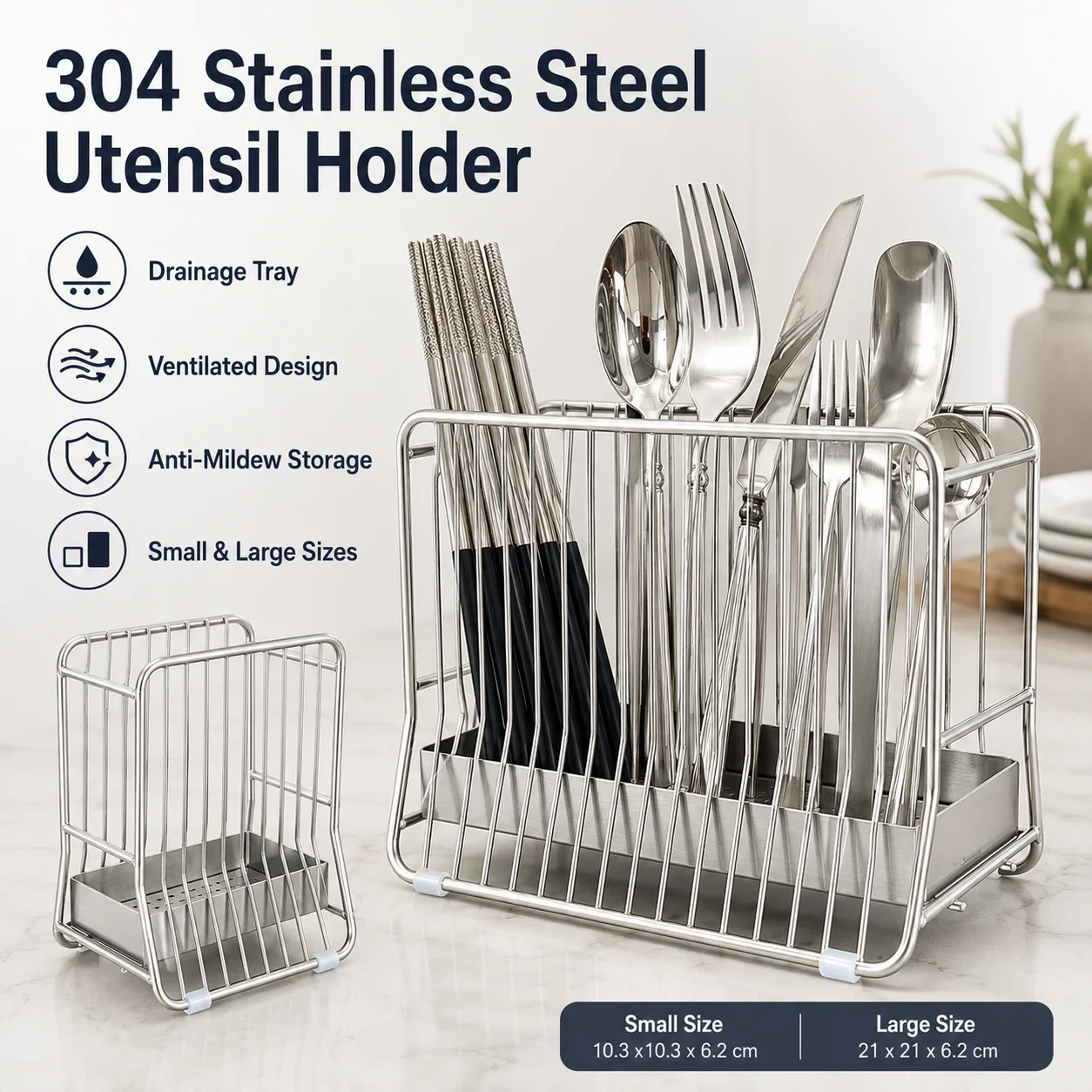 Chopstick Holder with Drain Tr - Commercial Kitchen Knife Holder recension och pris