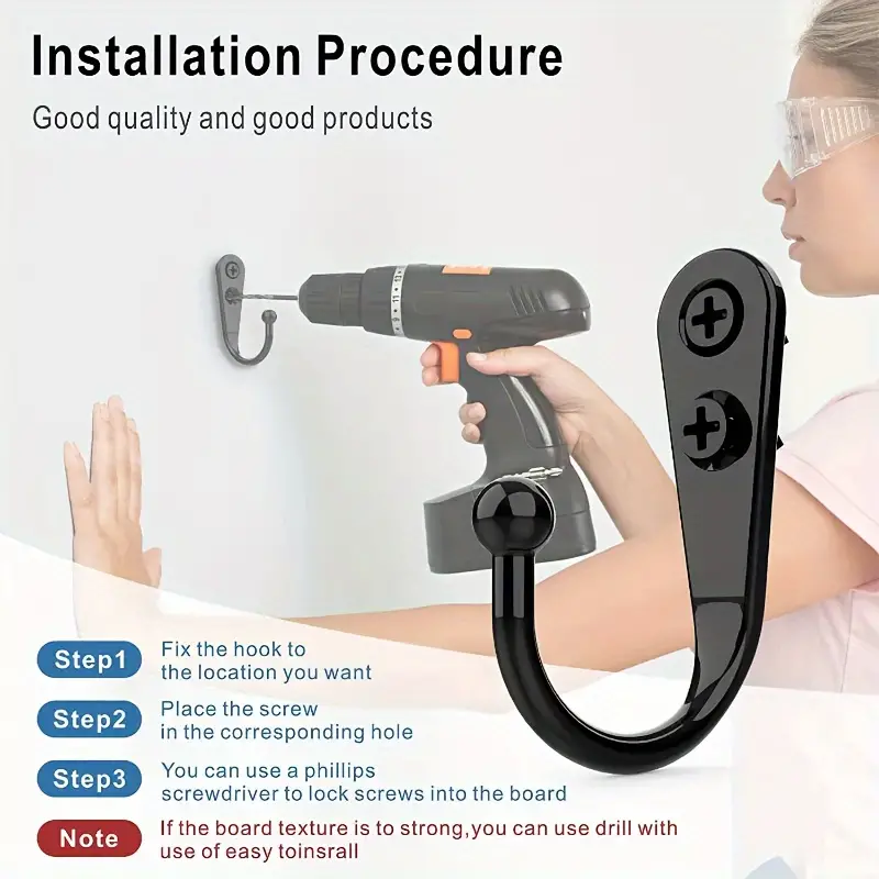 Black Metal Hooks with Screws  - Commercial Kitchen Rack recension och pris