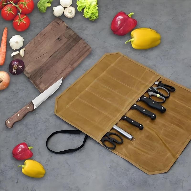 Waxed Canvas Chef Knife Roll M - Commercial Kitchen Knife Holder recension och pris