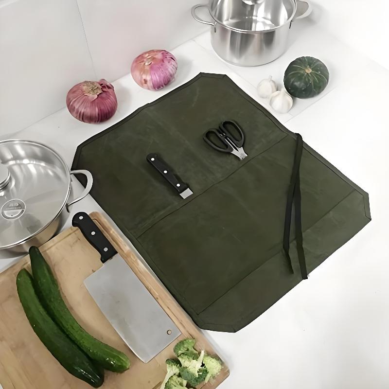 Waxed Canvas Chef Knife Roll M - Commercial Kitchen Knife Holder recension och pris