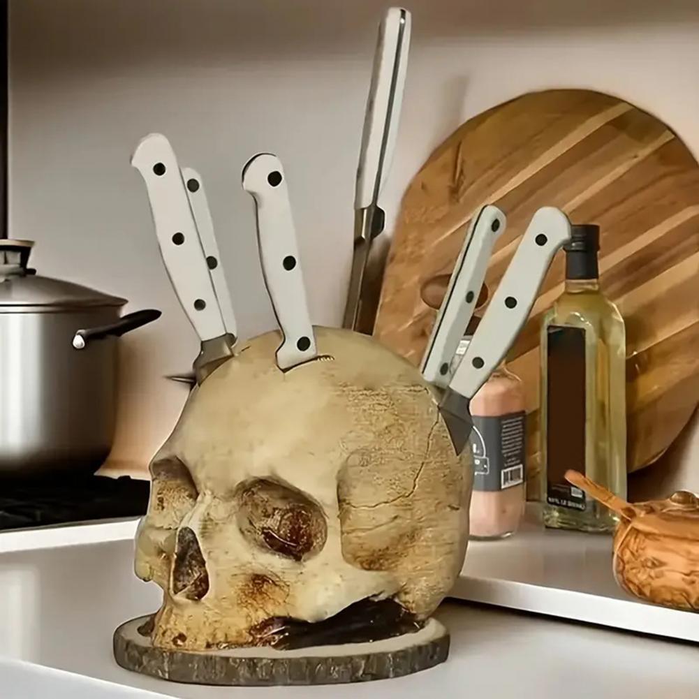Skull-Shaped Knife Holder with - Commercial Kitchen Knife Holder recension och pris