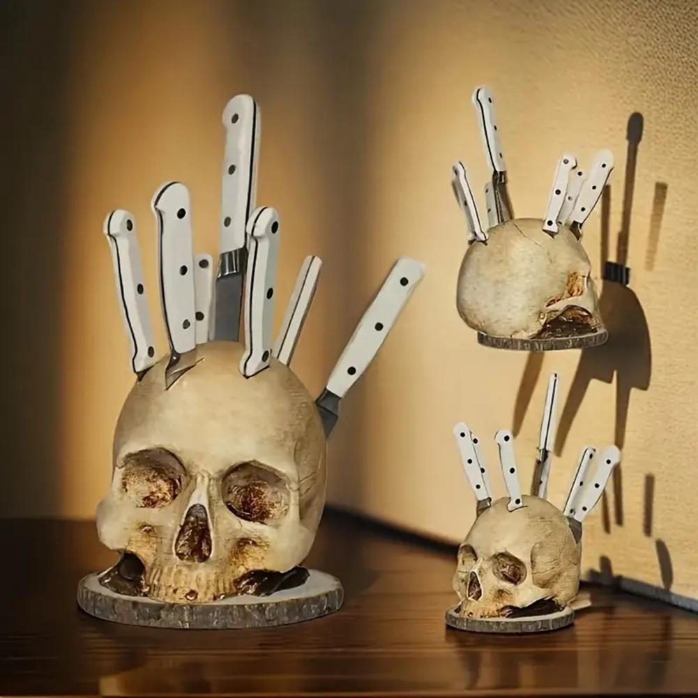 Skull-Shaped Knife Holder with - Commercial Kitchen Knife Holder recension och pris