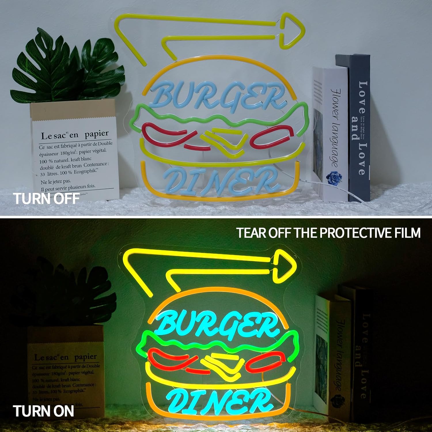Burger Neon Sign Bussiness Art - Commercial Kitchen Store recension och pris