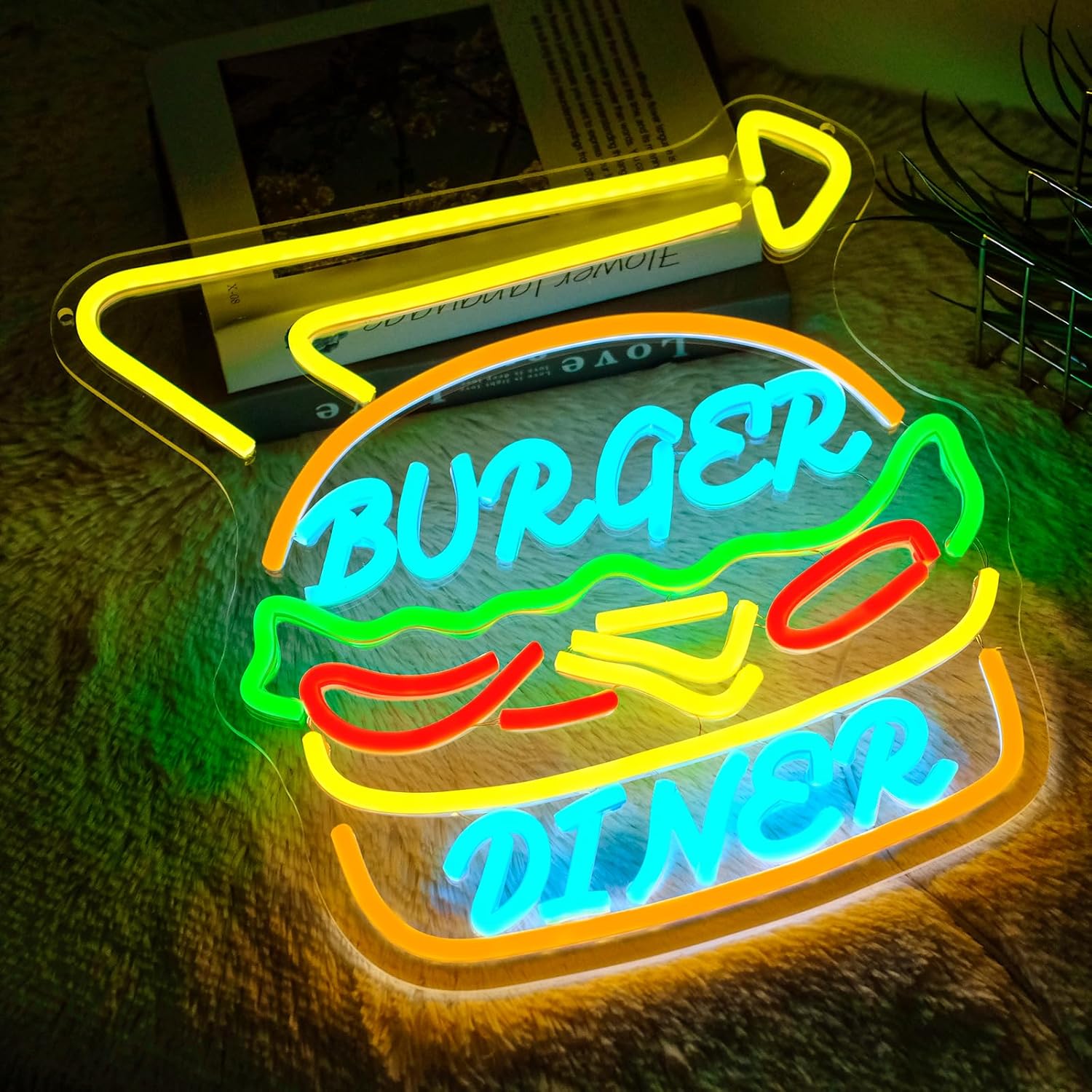 Burger Neon Sign Bussiness Art - Commercial Kitchen Store recension och pris