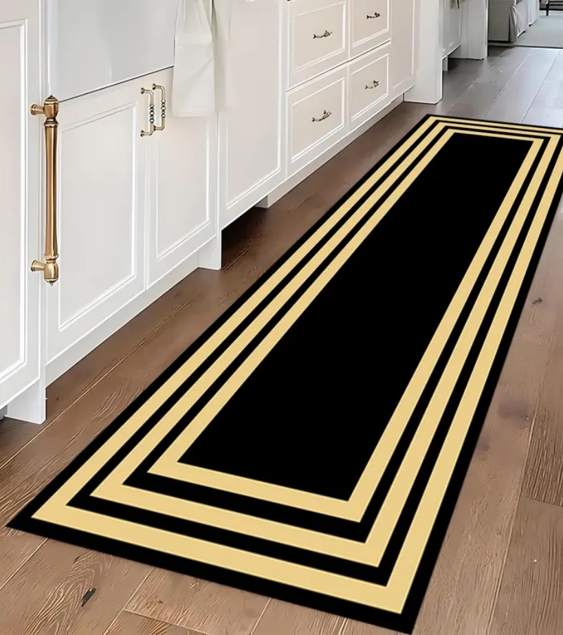 Luxury Black Gold Greek Key Bo - Commercial Kitchen Non Slip Flooring recension och pris