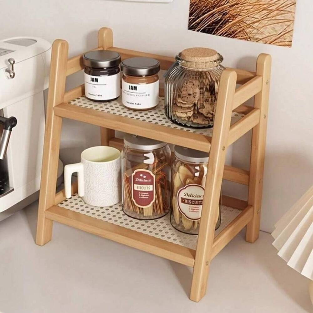 2-Tier Bamboo Countertop Stora - Commercial Kitchen Rack recension och pris