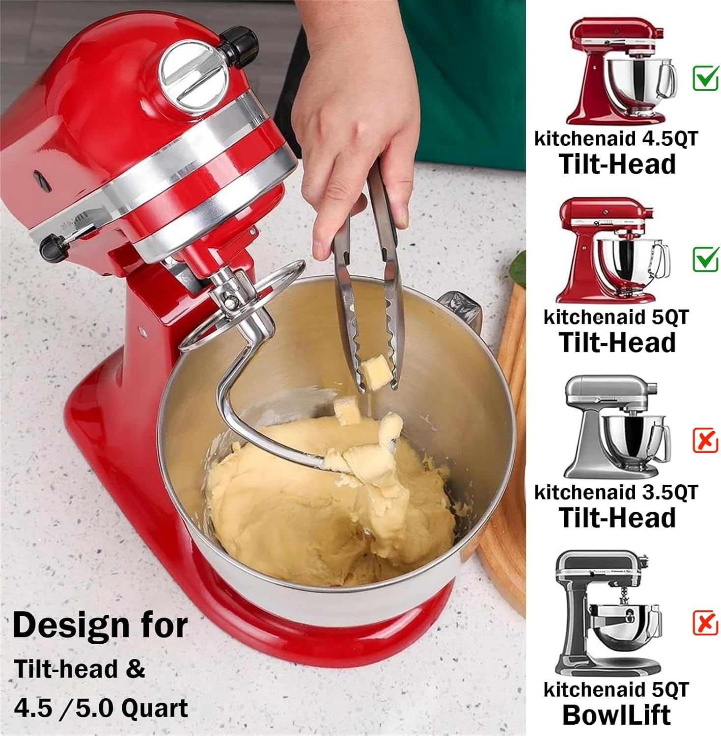 Stainless Steel Dough Hook Wit - Commercial Kitchenaid recension och pris