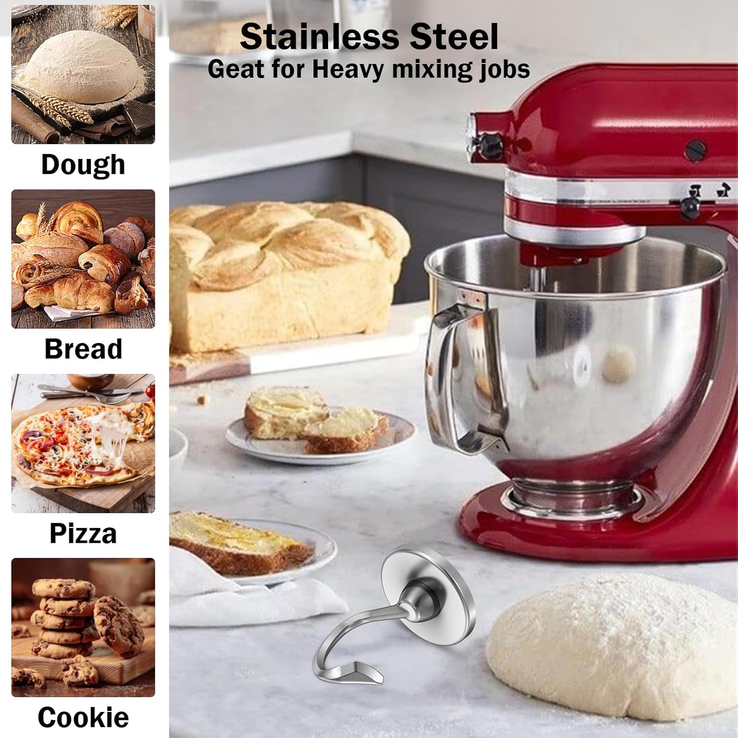 Stainless Steel Dough Hook Wit - Commercial Kitchenaid recension och pris