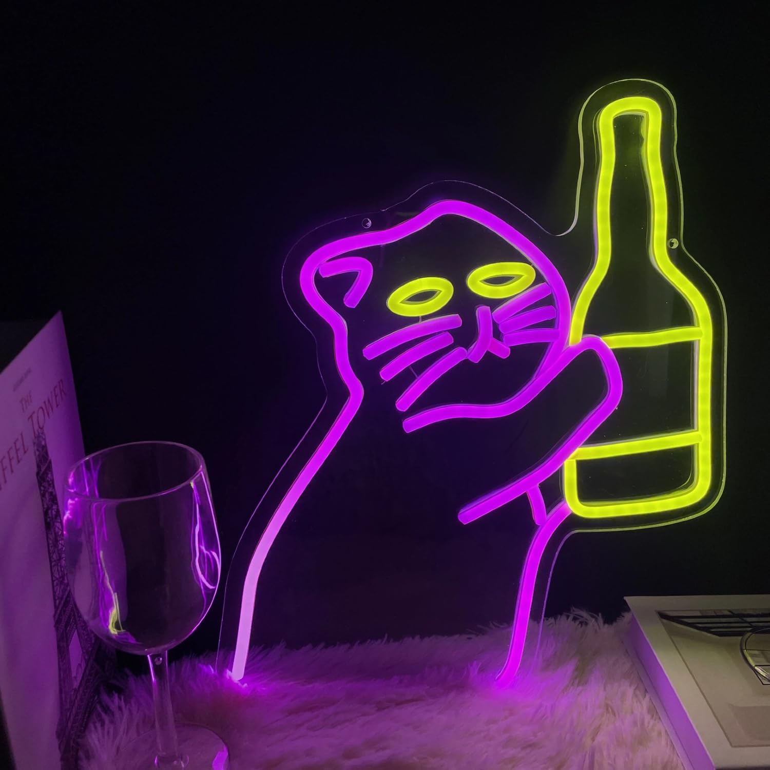 Cat Bottle Neon Sign for Funny - Commercial Kitchen Store recension och pris
