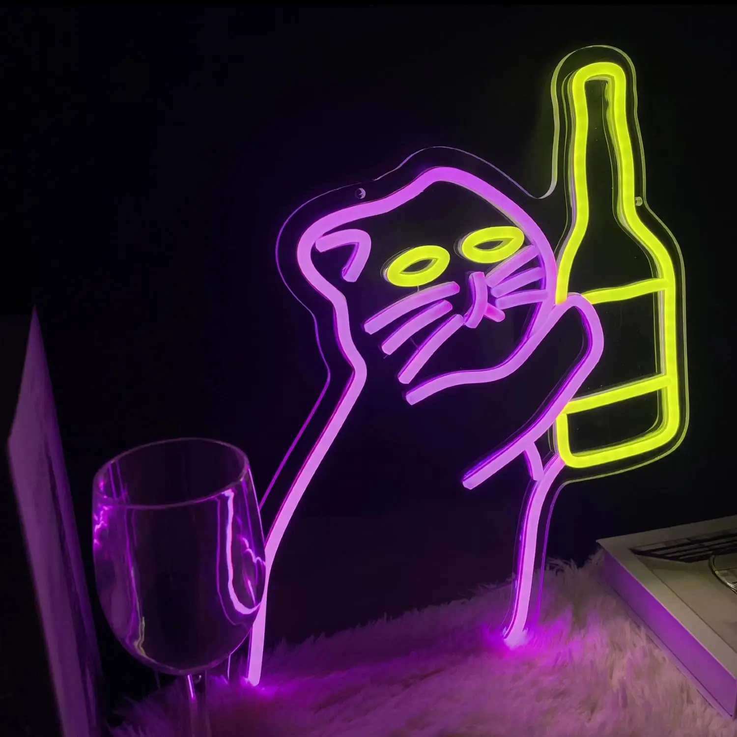 Cat Bottle Neon Sign for Funny - Commercial Kitchen Store recension och pris